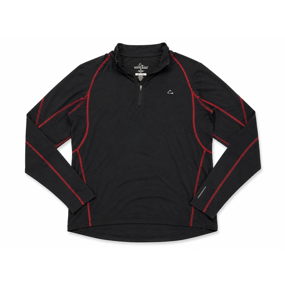 Paradox Merino Blend DriRelease 1/4 Zip Pullover Men's M Black Red Base Layer